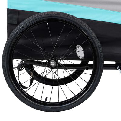 vidaXL 2-i-1 XXL cykeltrailer & trækvogn blå grå og sort