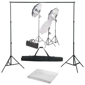 vidaXL fotostudies&aelig;t med lampes&aelig;t og baggrund