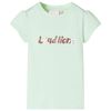 T-shirt til b&oslash;rn str. 116 med fl&aelig;ser lysegr&oslash;n