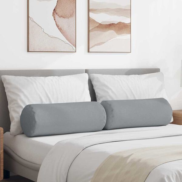vidaXL Bolsterpuder 2 pcs Lysegr&aring; &Oslash; 25 x 70 cm Stof