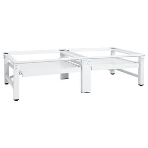 vidaXL sokkel til vaskemaskine og t&oslash;rretumbler med udtr&aelig;kshylder hvid