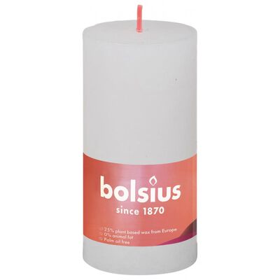 Bolsius rustikke søjlestearinlys Shine 8 stk. 100x50 mm råhvid