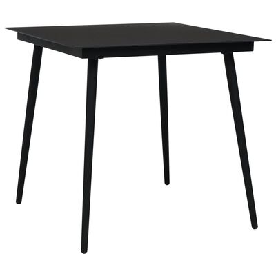 vidaXL udendørs spisebordssæt 5 dele bomuldstov og stål sort