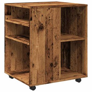 vidaXL rulleskab 60x53x72 cm konstrueret tr&aelig; gammelt tr&aelig;-look