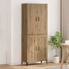 vidaXL Highboard Artisan Egetr&aelig; 69,5 x 34 x 180 cm Konstrueret tr&aelig;