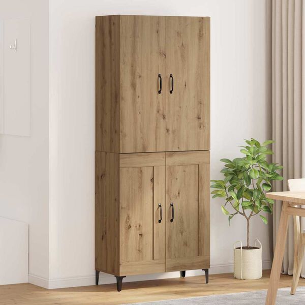 vidaXL Highboard Artisan Egetr&aelig; 69,5 x 34 x 180 cm Konstrueret tr&aelig;