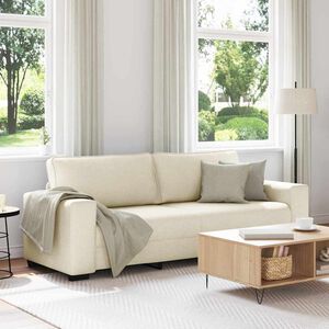 vidaXL | Sofa | med pude med pude Beige 221 x 77 x 82 cm Linned