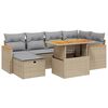 vidaXL sofas&aelig;t til haven 7 dele med hynder polyrattan beige