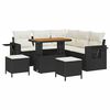 vidaXL Havesofa S&aelig;t med pude 9 pcs Sort og Cream polyrattan