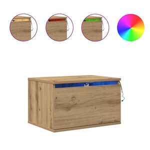 vidaXL V&aelig;gmonteret natbord med skuffe Artisan Egetr&aelig; 50 x 36 x 30 cm