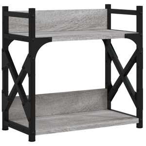 vidaXL printerstativ 40x20x40 cm 2 hylder konstrueret træ grå sonoma