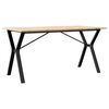 vidaXL spisebord 140x80x75 cm Y-stel massivt fyrretr&aelig; og st&aring;l