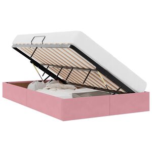 vidaXL Ottoman Sengestel med opbevaring Lyser&oslash;d 120 x 200 cm Fl&oslash;jl