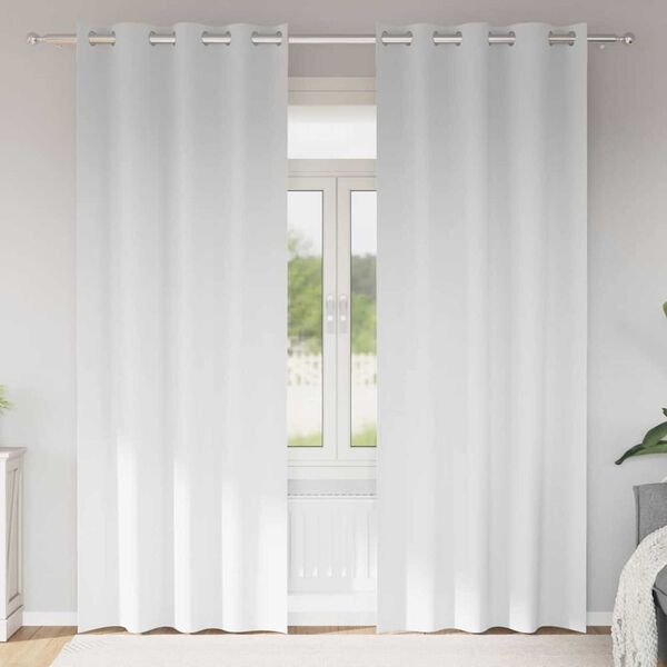 vidaXL M&oslash;rkl&aelig;gningsgardiner med ringe 2 pcs Ren Hvid 225 x 140 cm