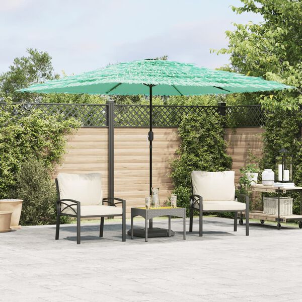 vidaXL haveparasol med st&aring;lstang 290x290x238 cm gr&oslash;n