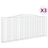 vidaXL buede gabionkurve 3 stk. 400x30x160/180 cm galvaniseret jern