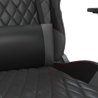 vidaXL gamingstol m. massagefunktion og fodstøtte kunstlæder sort grå