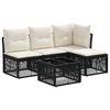 vidaXL Havesofa S&aelig;t 5 stk. Sort polyrattan