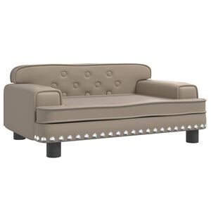 vidaXL hundeseng 70x45x30 cm kunstl&aelig;der cappuccinofarvet