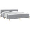 vidaXL Box spring seng med pude Lysegr&aring; 200 x 200 cm Stof