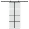 vidaXL skyded&oslash;r med hardwares&aelig;t 90x205 cm sikkerhedsglas aluminium