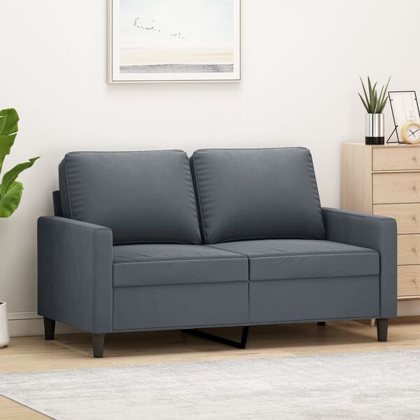 vidaXL 2-personers sofa 120 cm velour mørkegrå