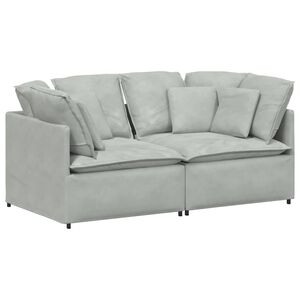 vidaXL modulsofa med hynder fl&oslash;jl sort