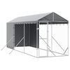 vidaXL udend&oslash;rs hundeg&aring;rd med tag 2x6x2,5 m galvaniseret st&aring;l s&oslash;lv