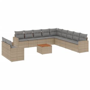 vidaXL havesofas&aelig;t 12 dele med hynder polyrattan beige