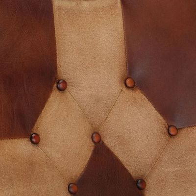 vidaXL gyngestol med fodskammel ægte læder og kanvas brun