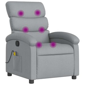 vidaXL massagestol stof lysegr&aring;