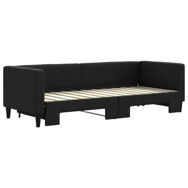 vidaXL daybed med udtr&aelig;k 80x200 cm stof sort