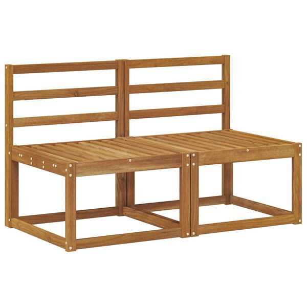 vidaXL 2 Stk Udend&oslash;rs Mellem Sofa Massivt Akacietr&aelig; Naturfarvet
