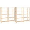 vidaXL reoler 2 stk. 5 hylder 170 x 38 x 170 cm massivt fyrretr&aelig; 500 kg