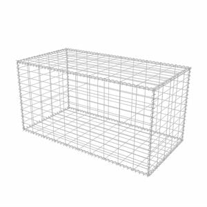 vidaXL gabionkurv galvaniseret st&aring;l 100 x 50 x 50 cm