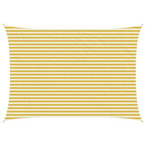 vidaXL Solsejl Gul og Hvid 3,5 x 5 m HDPE