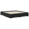 vidaXL Sengestel med skuffe Sort eg 180 x 200 cm Konstrueret tr&aelig;