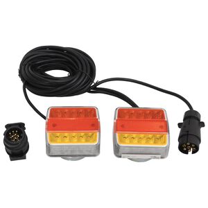 vidaXL trailerlygter 2 stk. 10,5x7,5x10 cm 12 V LED-p&aelig;re r&oslash;d