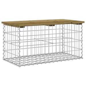 vidaXL haveb&aelig;nk med gabiondesign 83x44x42 cm impr&aelig;gneret fyrretr&aelig;