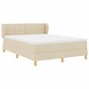 vidaXL Box spring seng med madras Creme 160 x 200 cm Stof