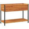 vidaXL plantekasse med hylde 110x45x80 cm massivt akacietr&aelig; og st&aring;l