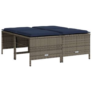 vidaXL haveskamler med hynder 4 stk. gr&aring; polyrattan