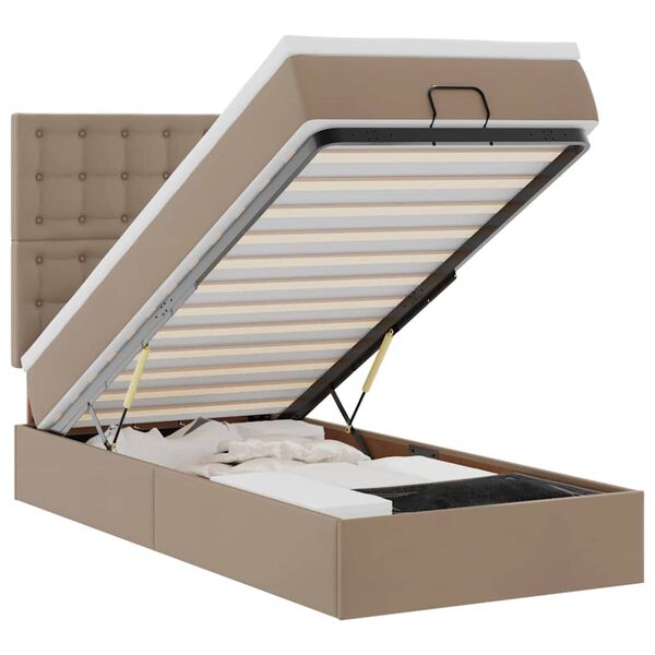 vidaXL osmannisk sengeramme med madras 90x190 cm kunstl&aelig;der