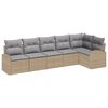 vidaXL Havesofa S&aelig;t med pude 6 pcs Beige Poly rattan