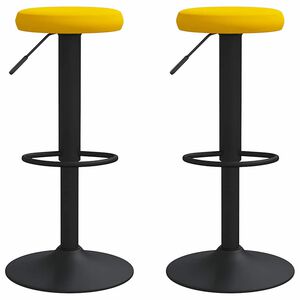 vidaXL barstole 2 stk. fl&oslash;jl sennepsgul