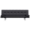 vidaXL sovesofa med to puder justérbar kunstlæder sort