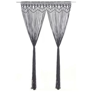 vidaXL macramégardin 140x240 cm bomuld antracitgrå