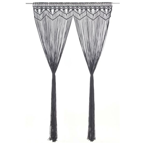 vidaXL macramégardin 140x240 cm bomuld antracitgrå