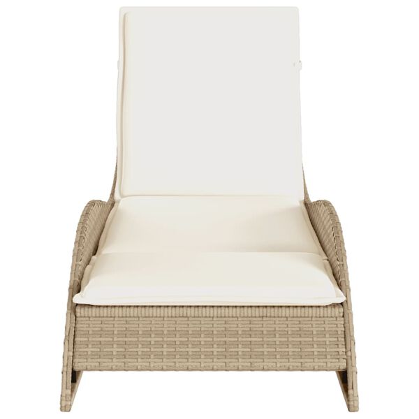 vidaXL liggestol med hynde 60x205x73 cm polyrattan beige
