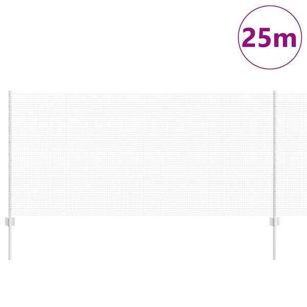 vidaXL Hegn med post S&oslash;lv 1 x 25 m St&aring;l